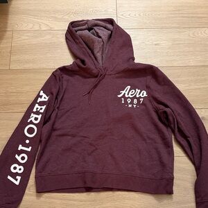 Aeropostale Burgundy Hoodie Sweater